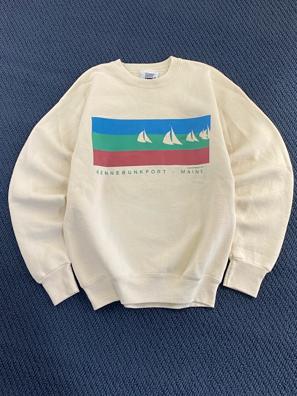 Vintage 1986 Maine Cream Crewneck - Made in USA